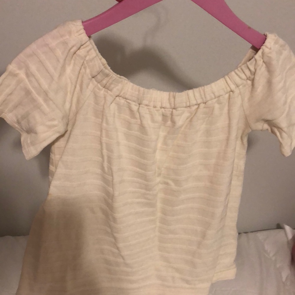 Madewell off the shoulder off white top